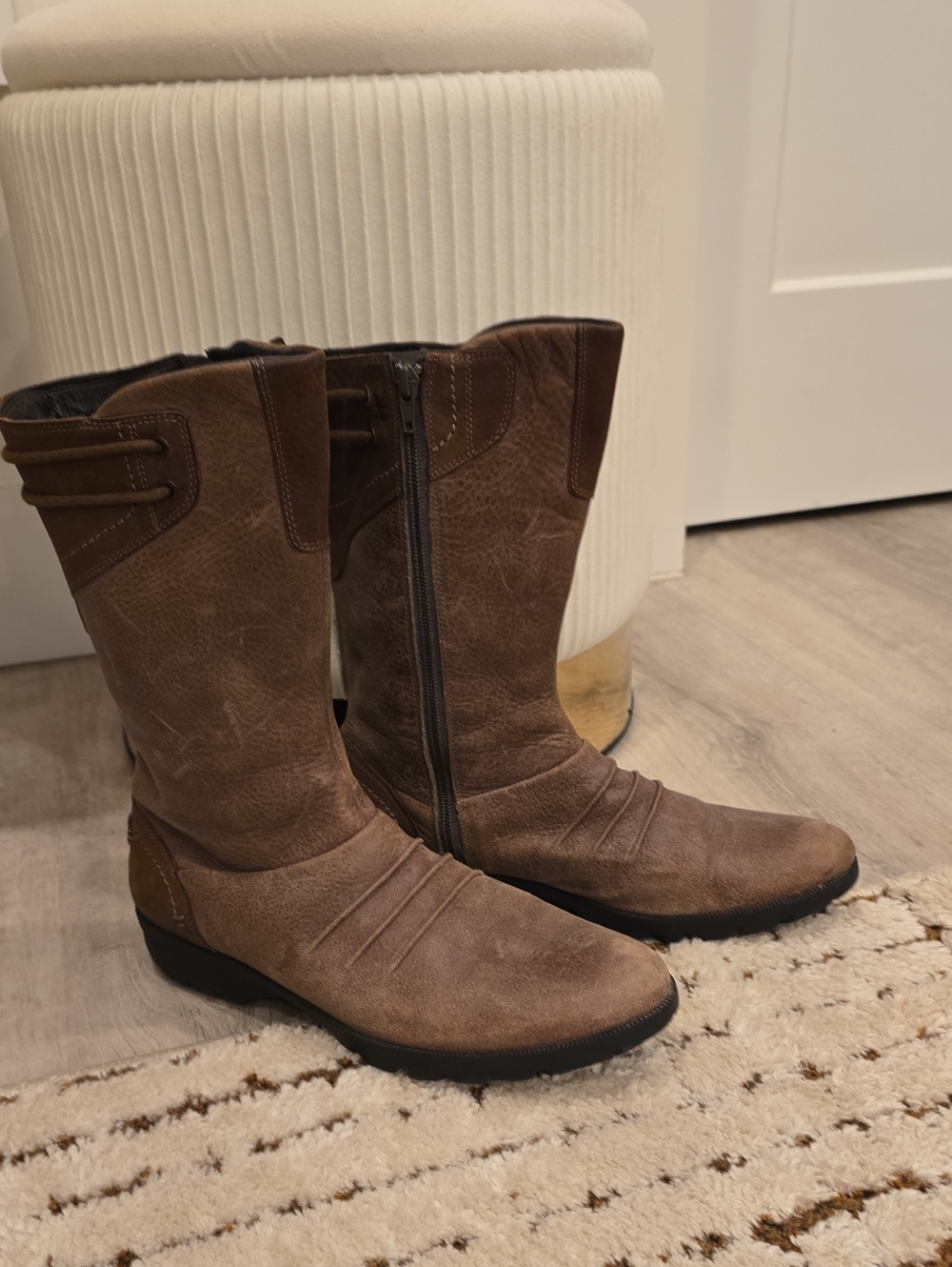 Merrell Suede Vera Barnwood Mid-Calf Zip Brown Boots Sz 10